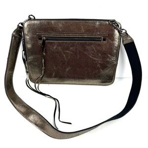 Rebecca Minkoff Laptop Sleeve Bronze Metallic Zip Around Computer Bag